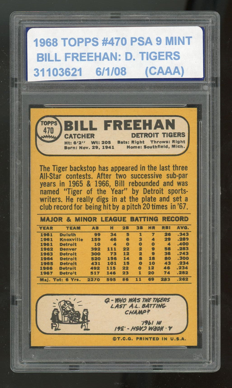 1968 Topps Bill Freehan #470 PSA 9