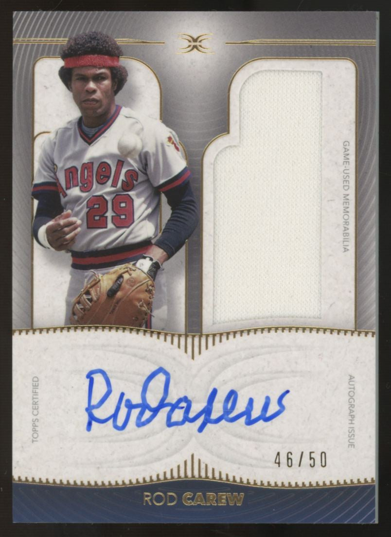 2021 Topps Definitive Rod Carew Definitive Auto Relic Patch /50 #DARC-RCA