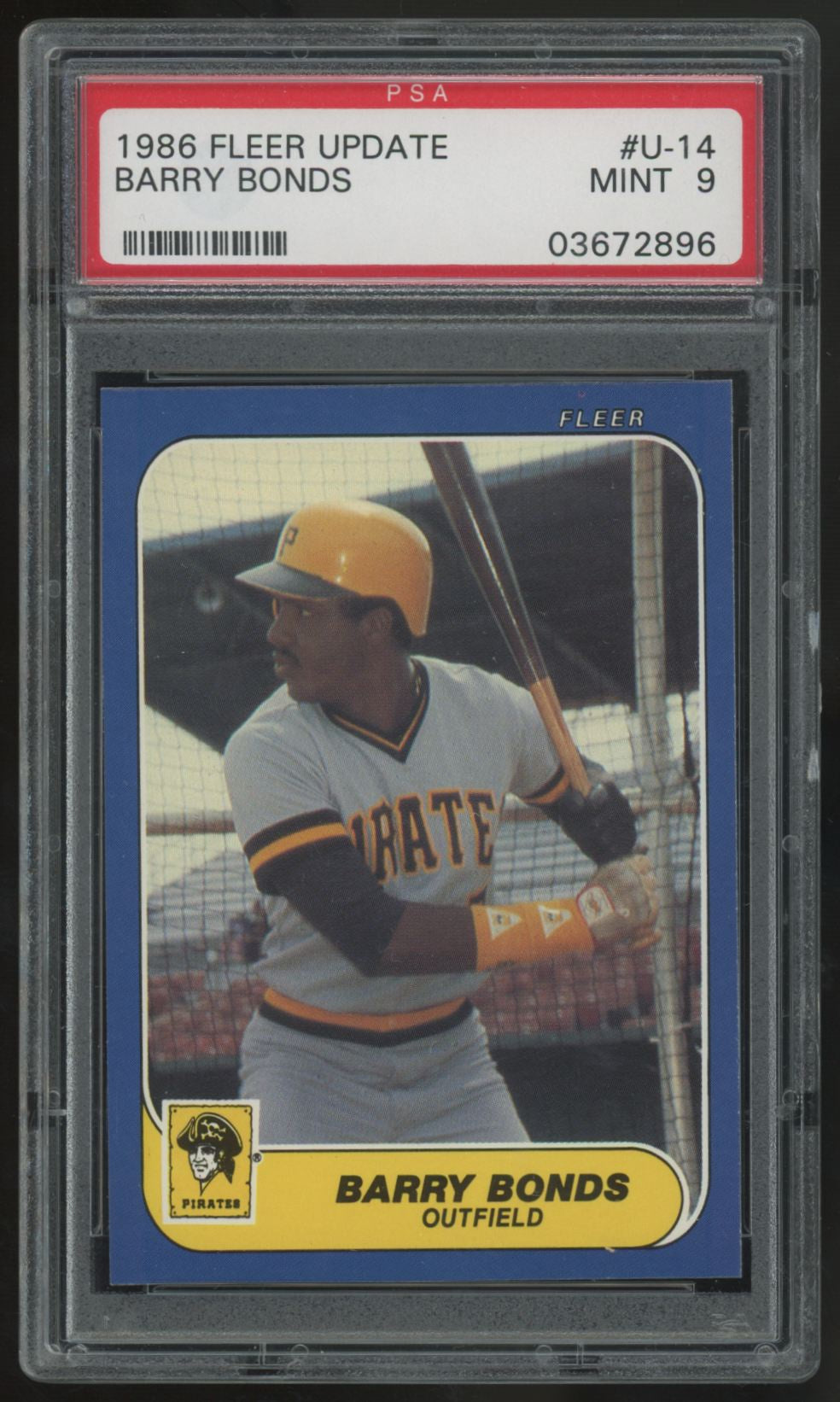 1986 Fleer Update Barry Bonds RC #U-14 PSA 9 *896
