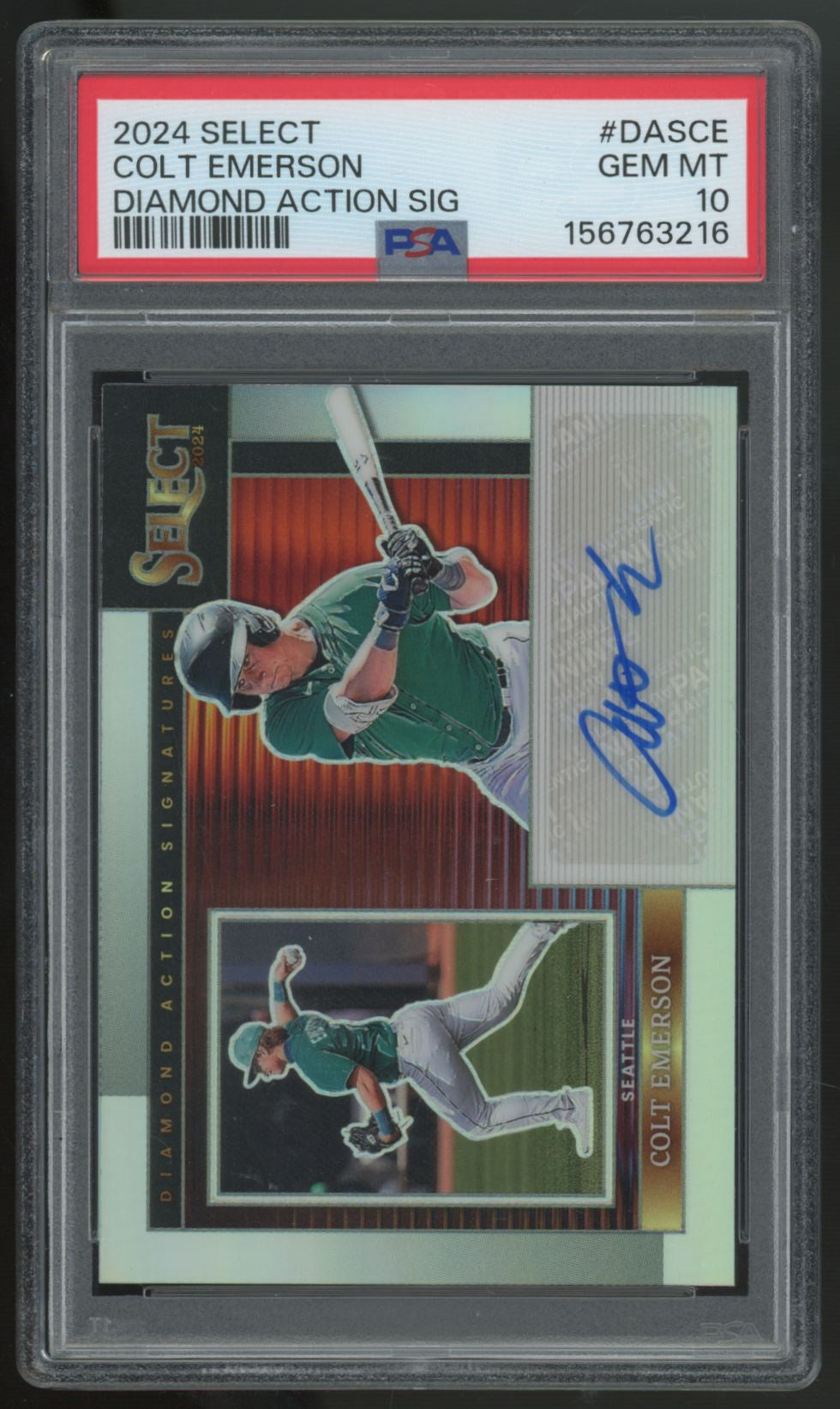 2024 Panini Select Colt Emerson Diamond Action Auto #DAS-CE PSA 10