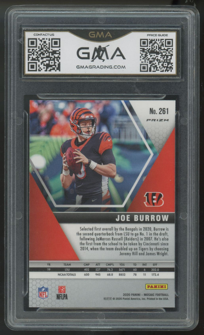 2020 Panini Mosaic Joe Burrow RC Debut Pink Camo #261 GMA 10