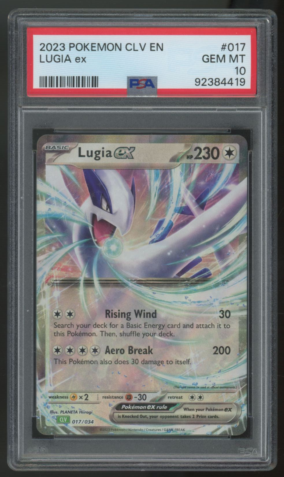 2023 Pokemon Lugia ex Classic Collection Holo #17 PSA 10