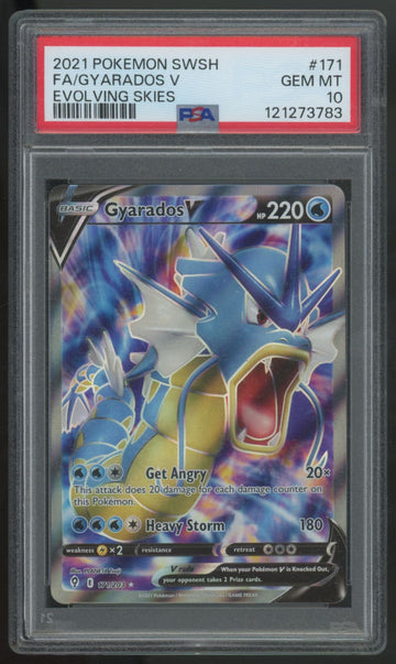 2021 Pokemon Gyarados V Evolving Skies Full Art #171 PSA 10