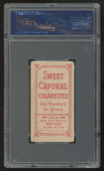 1911 T206 Fred Payne Sweet Caporal Cigarettes Back PSA 2.5