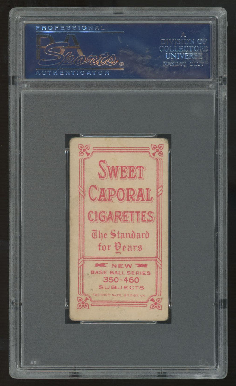 1911 T206 Fred Payne Sweet Caporal Cigarettes Back PSA 2.5