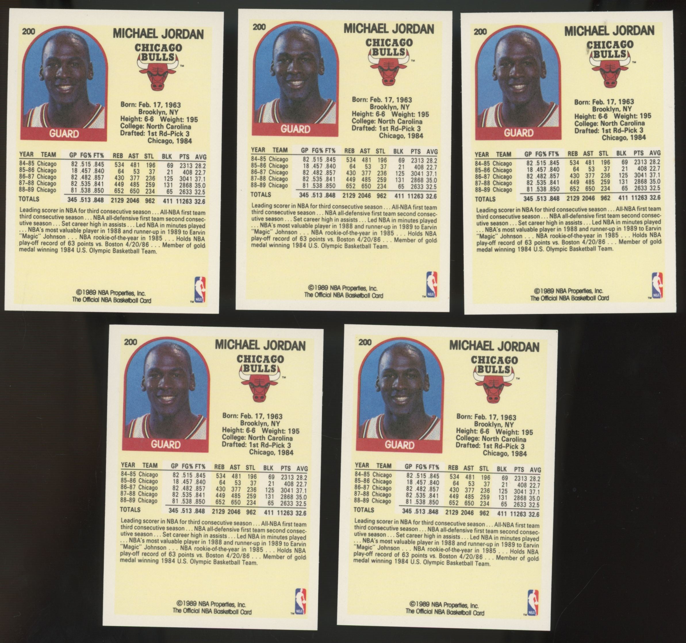 1989-90 NBA Hoops Michael Jordan #200 (Lot Of 10) NM/MT
