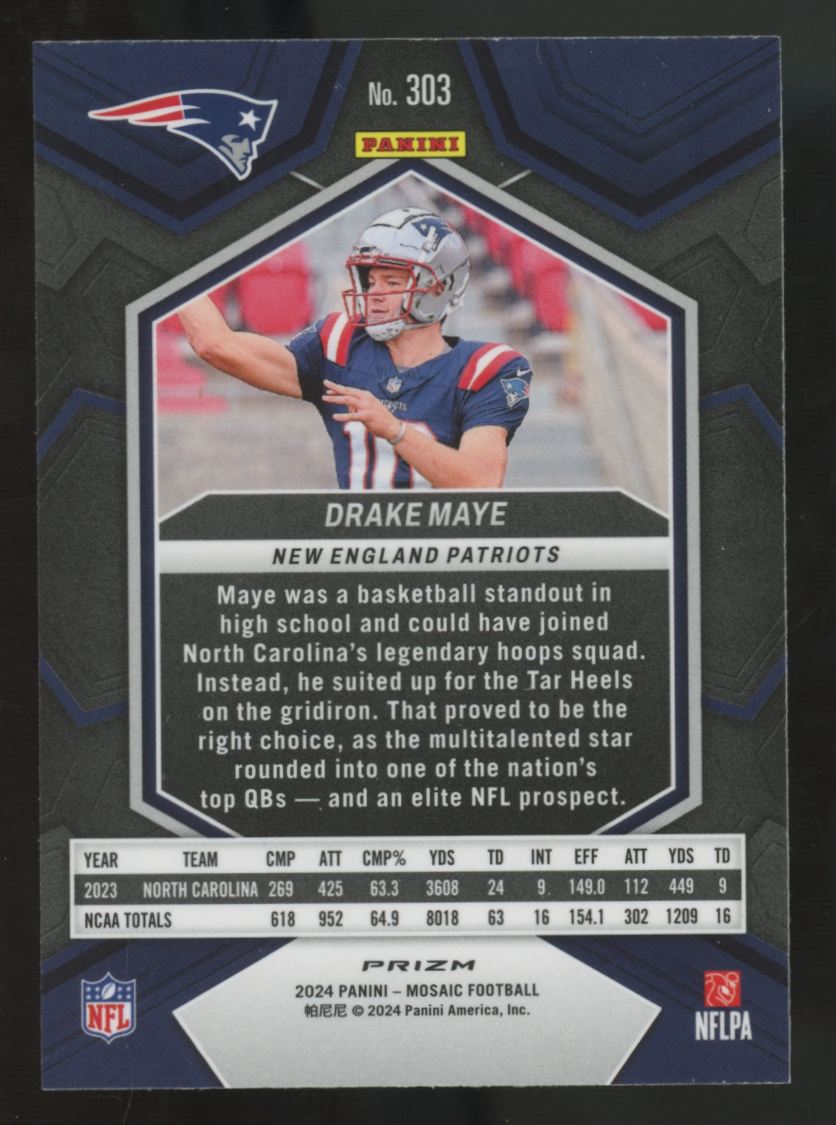 2024 Panini Mosaic Drake Maye RC Green #303