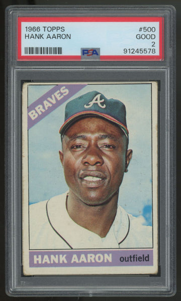 1966 Topps Hank Aaron #500 PSA 2 *578