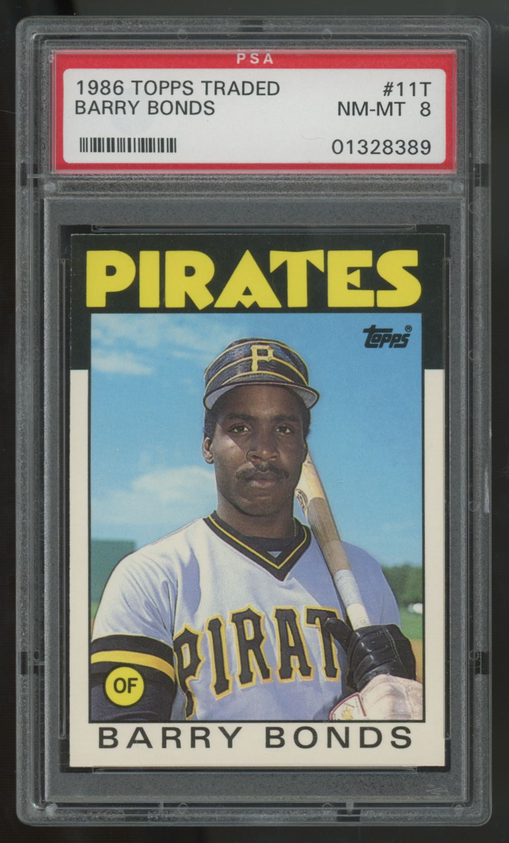 1986 Topps Traded Barry Bonds RC #11T PSA 8 *389