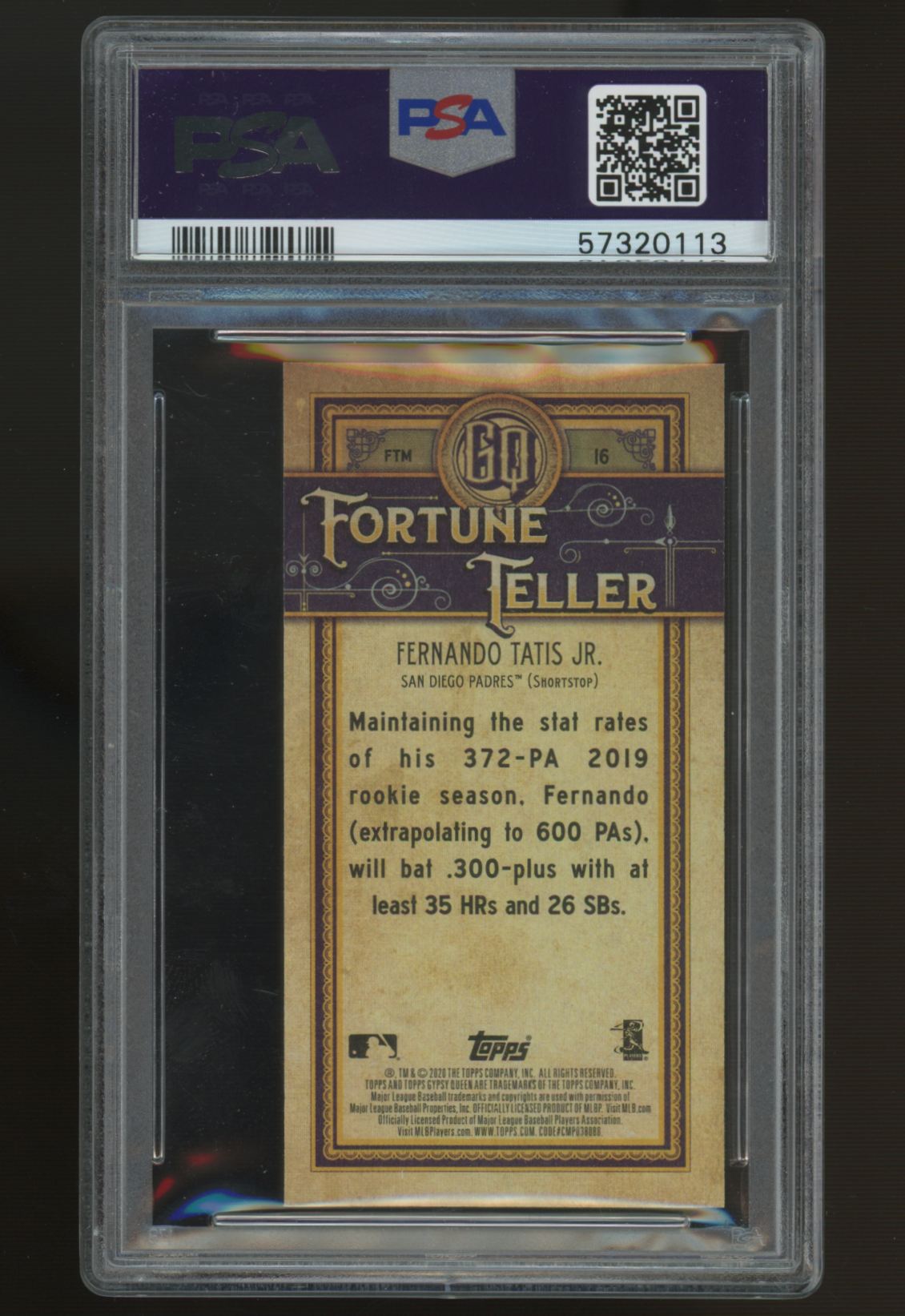 2020 Topps Gypsy Queen Fernando Tatis Jr. Fortune Teller Mini #16 PSA 10 *113