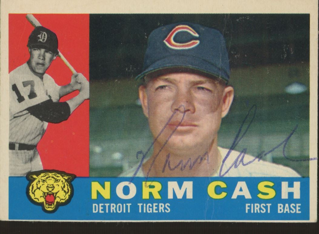 1960 Topps Norm Cash #488 Signed Auto JSA