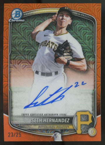 2026 Bowman Chrome Mega Seth Hernandez Orange Refractor Auto /25 #BMA-SH