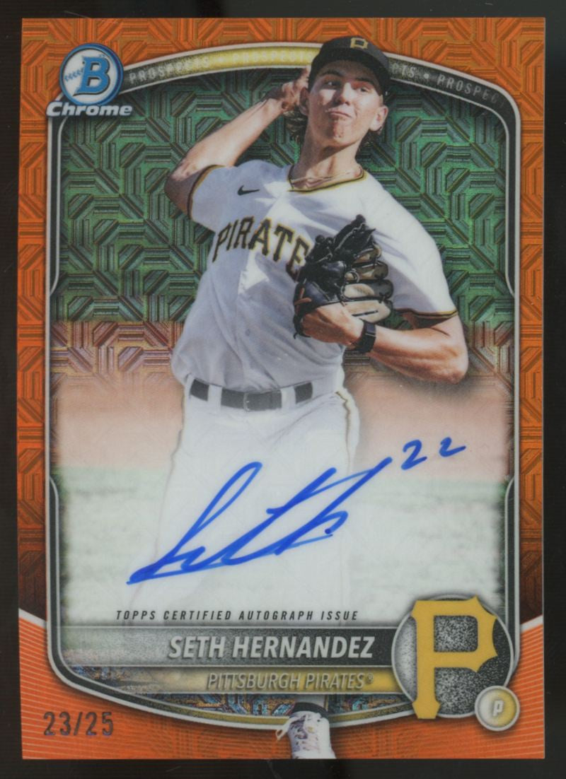 2026 Bowman Chrome Mega Seth Hernandez Orange Refractor Auto /25 #BMA-SH
