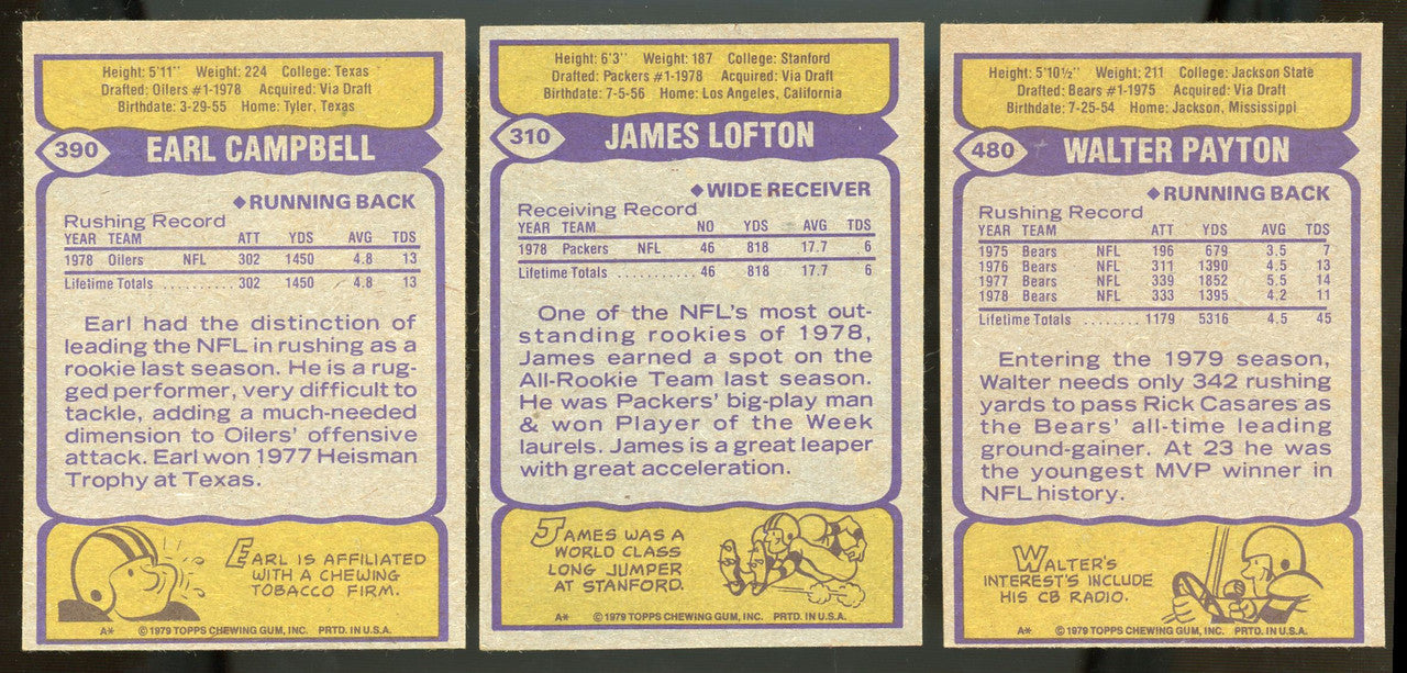 1979 Topps Football Complete Set (528) NM Earl Campbell RC