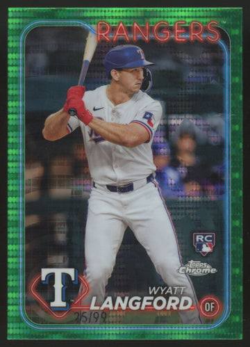2024 Topps Chrome Wyatt Langford RC Sonar Green Refractor /99 #122