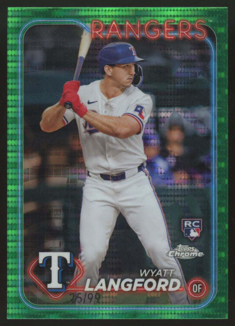 2024 Topps Chrome Wyatt Langford RC Sonar Green Refractor /99 #122