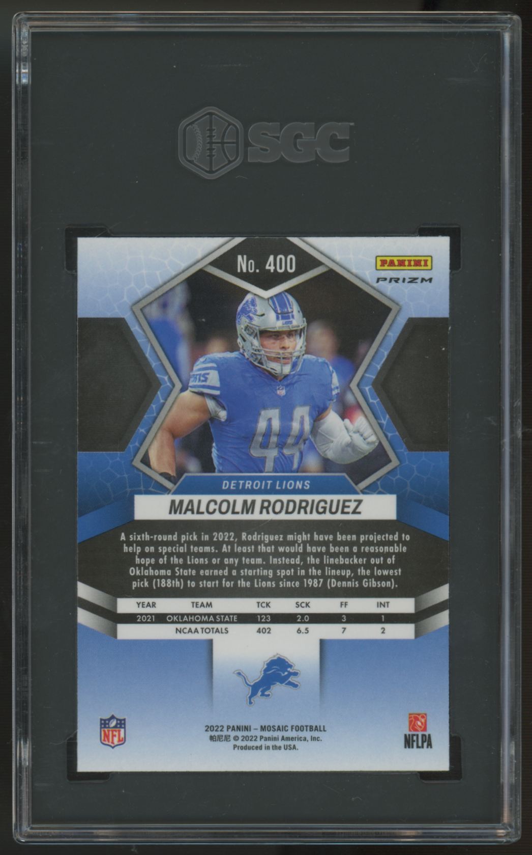 2022 Mosaic Malcolm Rodriguez RC Green Prizm #400 SGC 10
