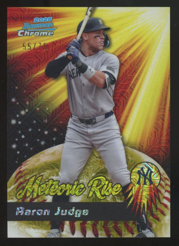 2025 Bowman Chrome Aaron Judge Meteoric Rise Yellow Mojo /75 #MR-4