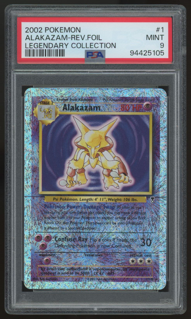 2002 Pokemon Alakazam Legendary Collection Reverse Holo #1 PSA 9