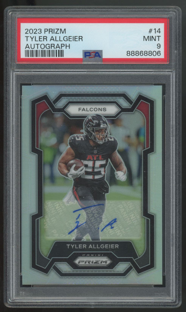 2023 Panini Prizm Tyler Allgeier Auto #14 PSA 9
