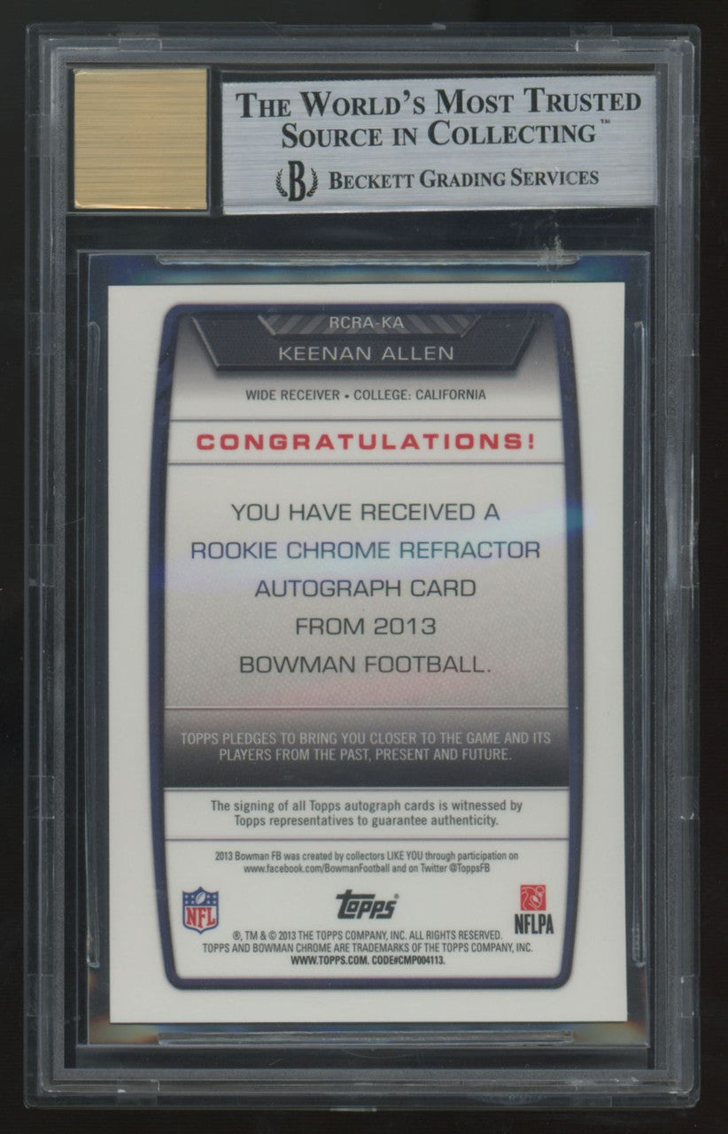 2013 Bowman Chrome Keenan Allen RC Gold Refractor Auto /75 #RCRA-KA BGS 9 9