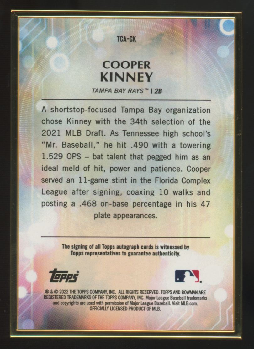 2022 Bowman Transcendent Cooper Kinney Emerald Auto /5 #TCA-CK