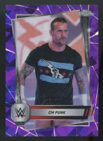 2025 Topps Chrome WWE Sapphire CM Punk Purple Sapphire /10 #98