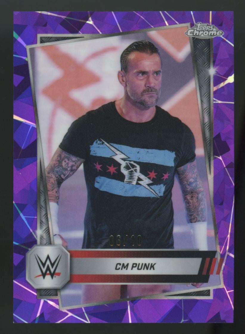 2025 Topps Chrome WWE Sapphire CM Punk Purple Sapphire /10 #98