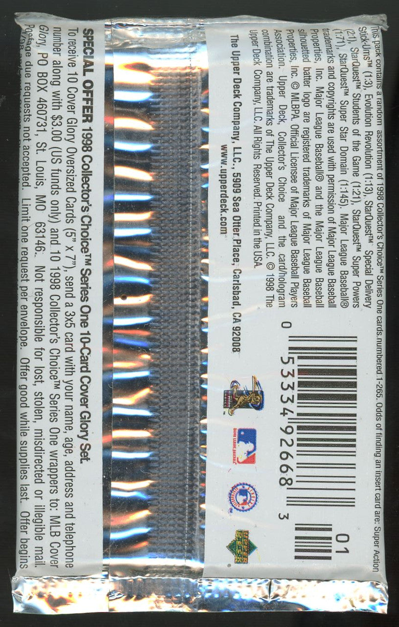 1998 Collector's Choice Series 1 Baseball Lot of 19 Sealed Packs