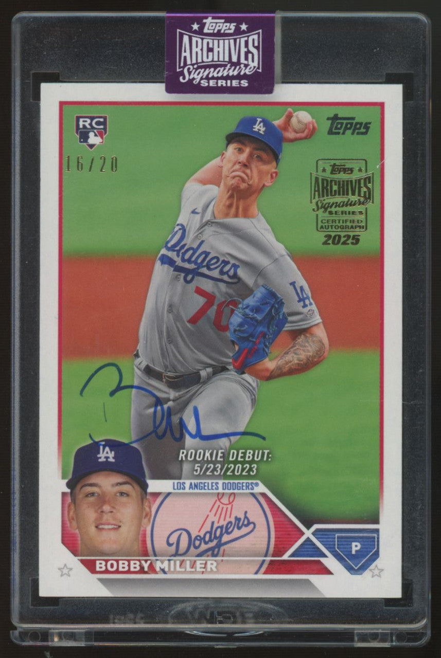 2025 Topps Archives Signature Series Bobby Miller Auto /20 #US40