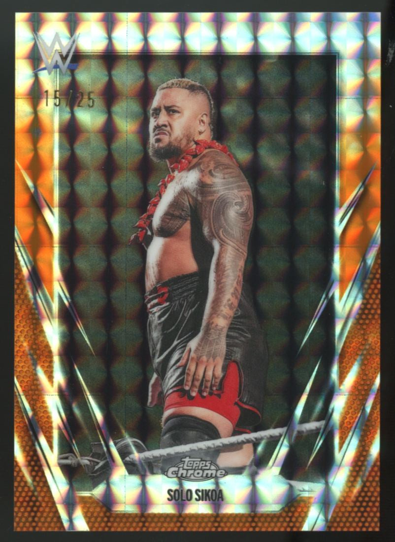 2026 Topps Chrome WWE Solo Sikoa Orange Geometric /25 #63