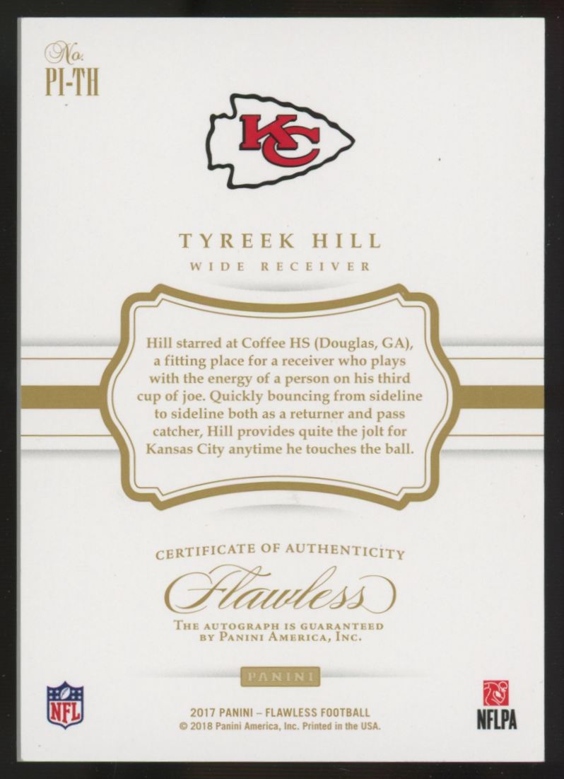 2017 Panini Flawless Tyreek Hill Premium Ink Auto /25 #PI-TH