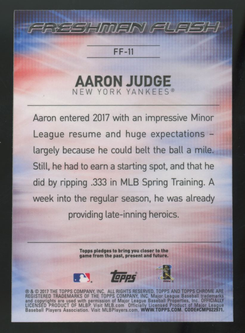2017 Topps Chrome Aaron Judge RC Freshman Flash #FF-11