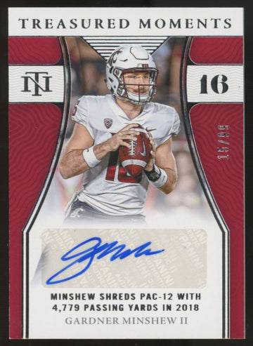 2022 National Treasures Collegiate Gardner Minshew Moments Auto /99 #TM-GMI
