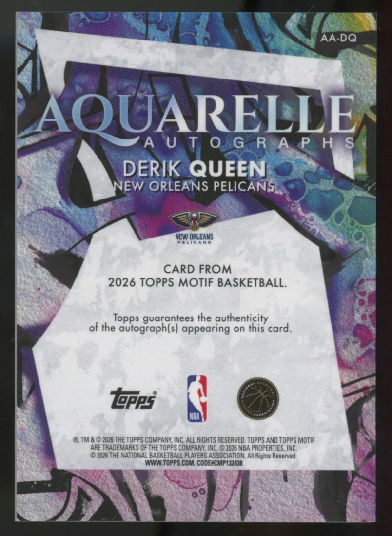 2025-26 Topps Motif Derik Queen RC Aquarelle Auto /99 #AA-DQ