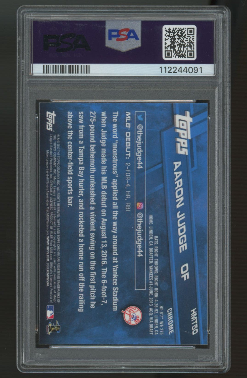 2017 Topps Chrome Update Aaron Judge RC #HMT50 PSA 10 "A"