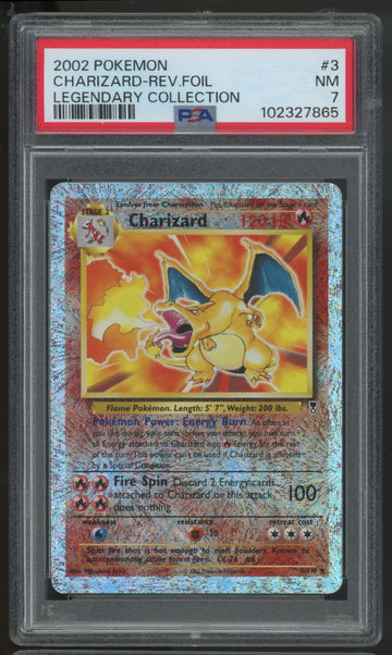 2002 Pokemon Charizard Legendary Collection Reverse Foil #3 PSA 7
