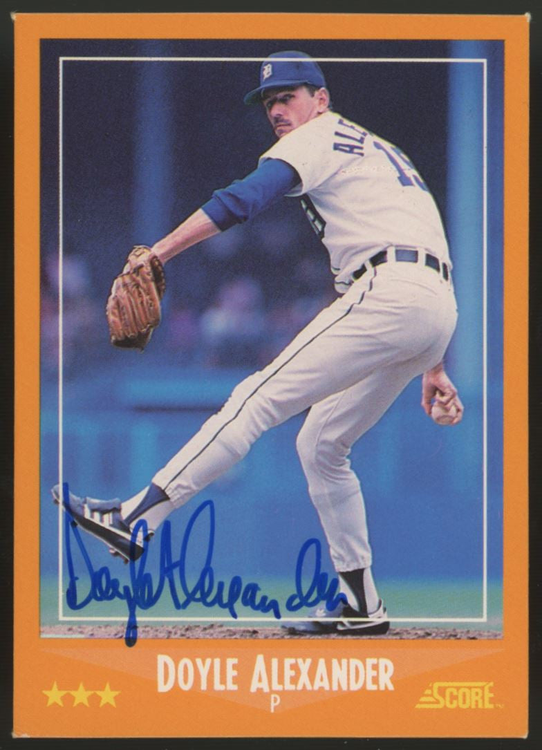 1988 Score Doyle Alexander #610 Signed Auto JSA