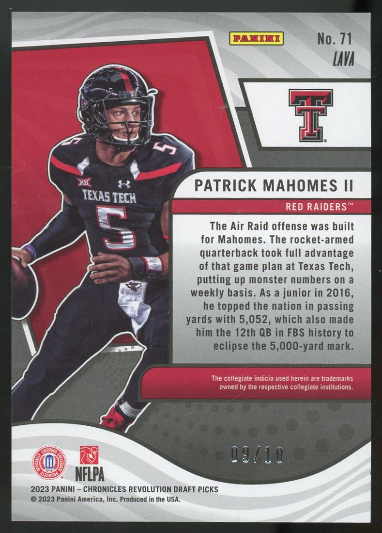 2023 Chronicles Draft Revolution Patrick Mahomes Lava /10 #71