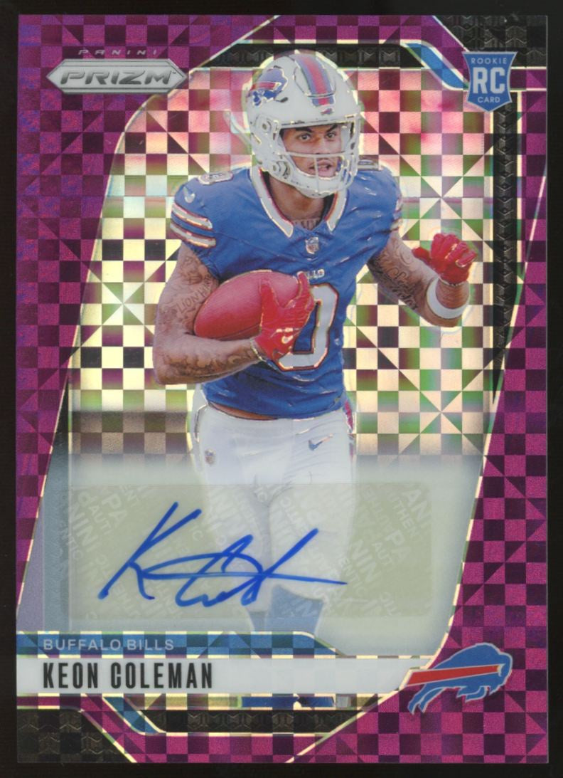 2024 Panini Prizm Keon Coleman RC Purple Power Auto /49 #362