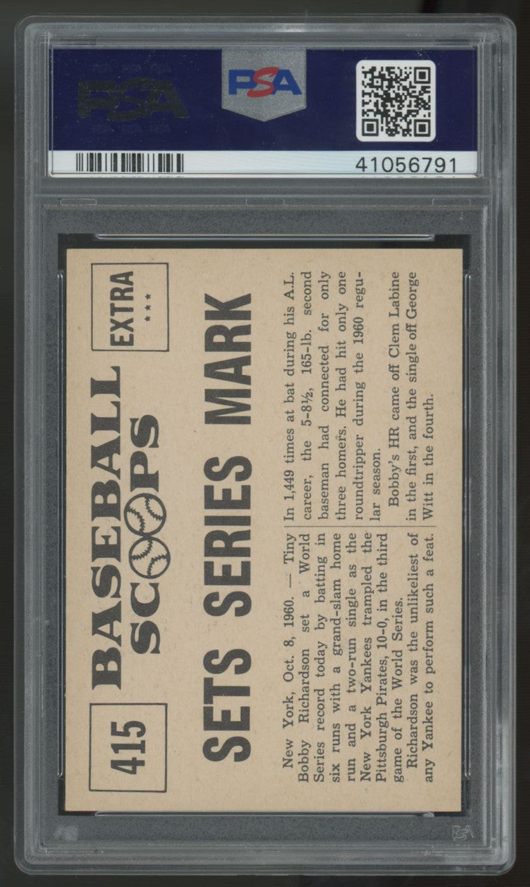 1961 Nu-Card Baseball Scoops Bobby Richardson #415 PSA 9