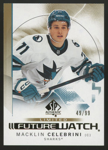 2024-25 UD SP Authentic Macklin Celebrini RC Limited Future Watch Gold /99 #184