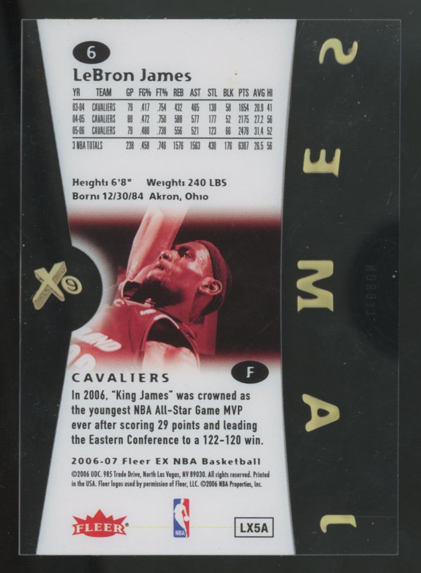 2006-07 Fleer EX LeBron James #6