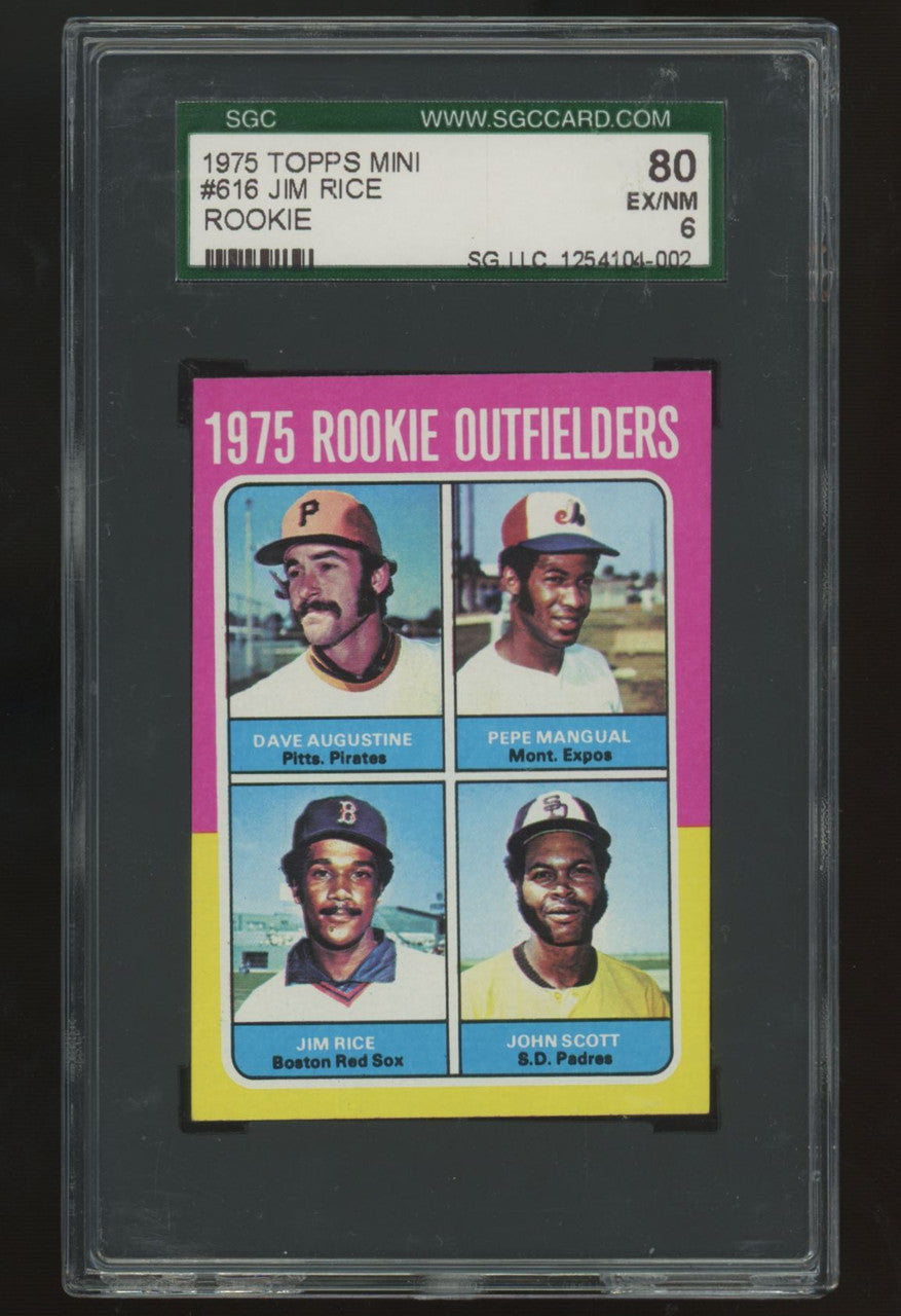 1975 Topps Mini Jim Rice RC Rookie Outfielders #616 SGC 6