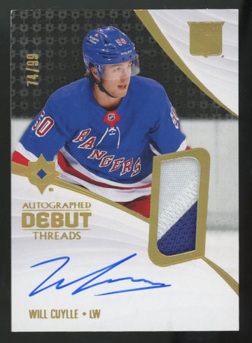 2023-24 Upper Deck Ultimate Will Cuylle RC Debut Patch Auto /99 #ADT-WC