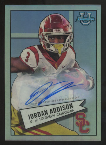 2022 Bowman Chrome University Jordan Addison 1952 Auto /99 #52BF-12
