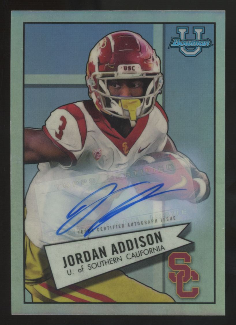 2022 Bowman Chrome University Jordan Addison 1952 Auto /99 #52BF-12