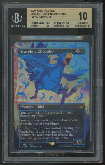 2025 Magic Traveling Chocobo Neon Ink Blue Final Fantasy #0551c BGS 10 (B)