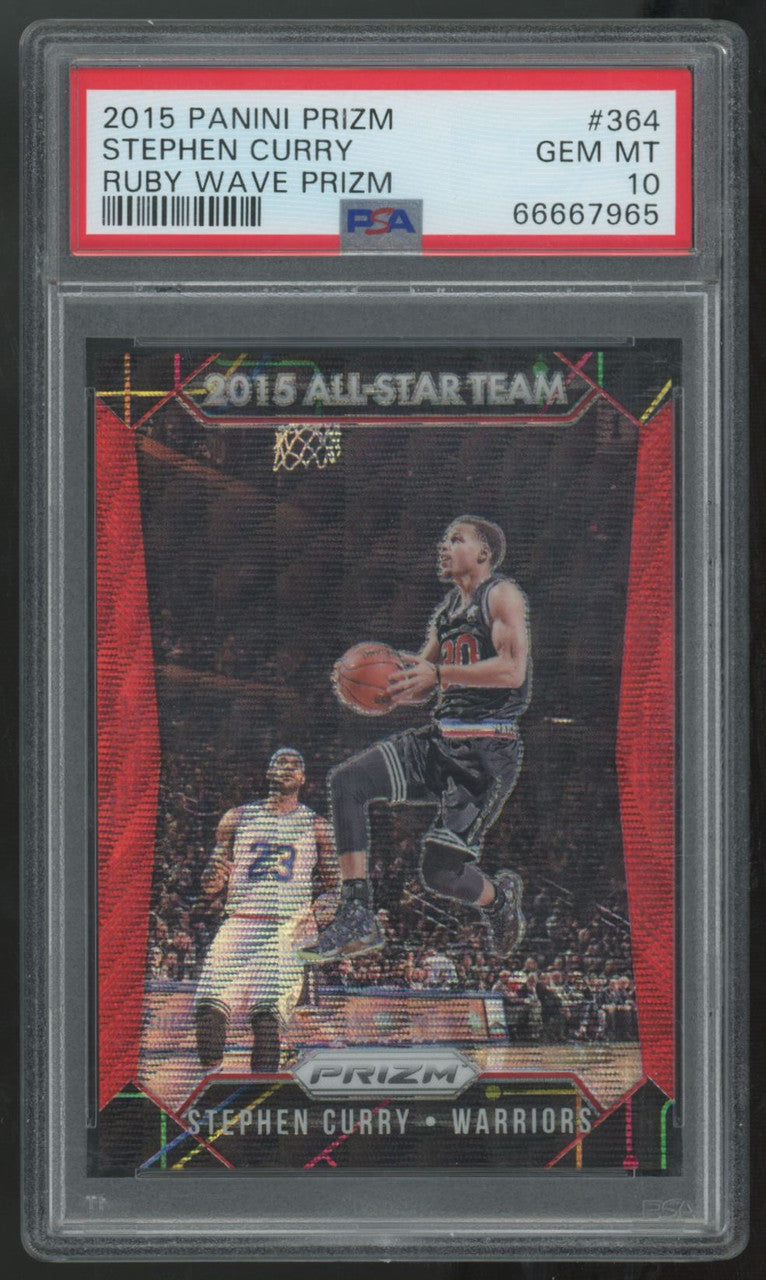 2015-16 Panini Prizm Stephen Curry Ruby Red Wave /350 #364 PSA 10