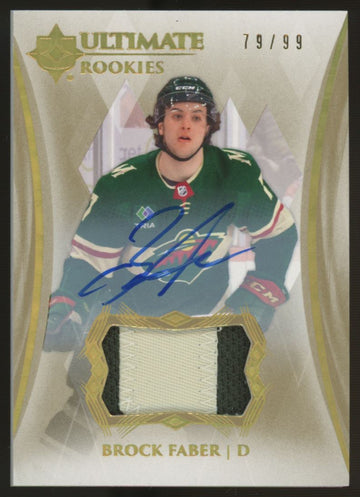 2023/24 UD Ultimate Collection Brock Faber RC Patch Auto RPA /99 #126